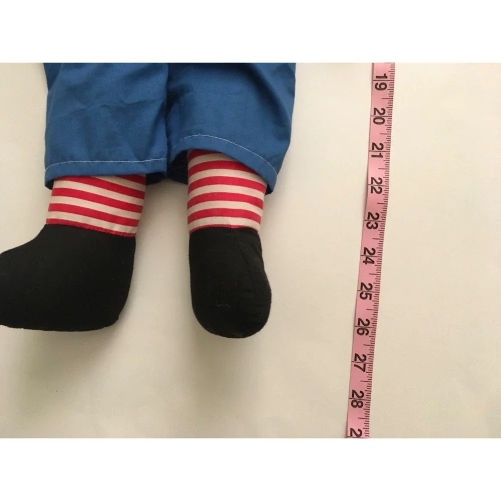 Hasbro Cloth Raggedy-Style Doll with Red Yarn Hair and Blue Pants